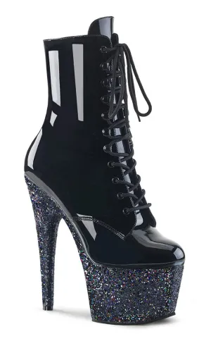 ADORE-1020LG Black Multi Glitter Ankle Boots