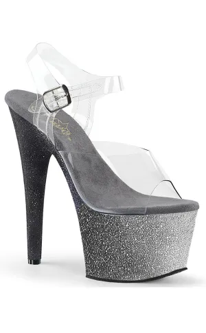 ADORE-708OMBRE Silver & Black Ombre Heels