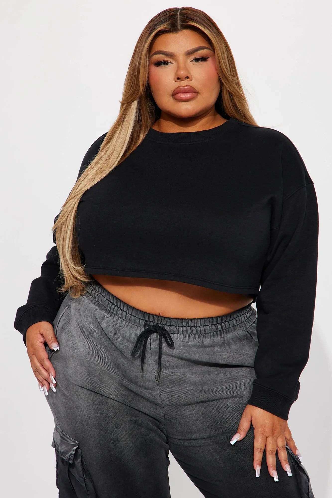 Adore You Pullover Crew Neck - Black