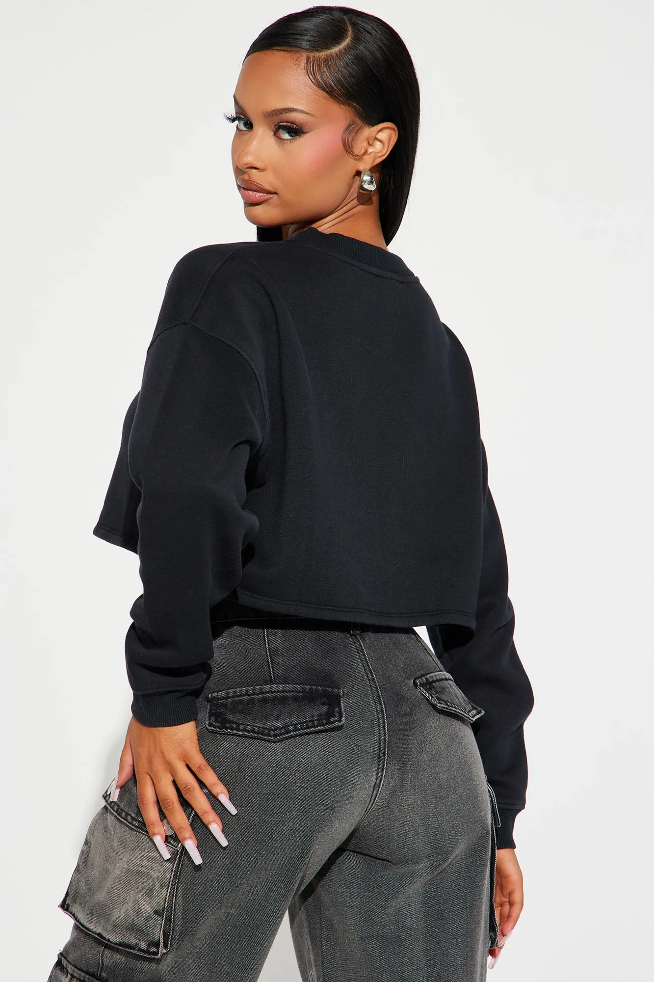 Adore You Pullover Crew Neck - Black