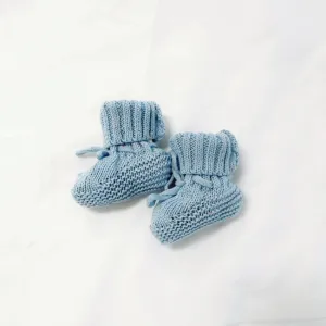 Adored Knit Booties in Blueberry