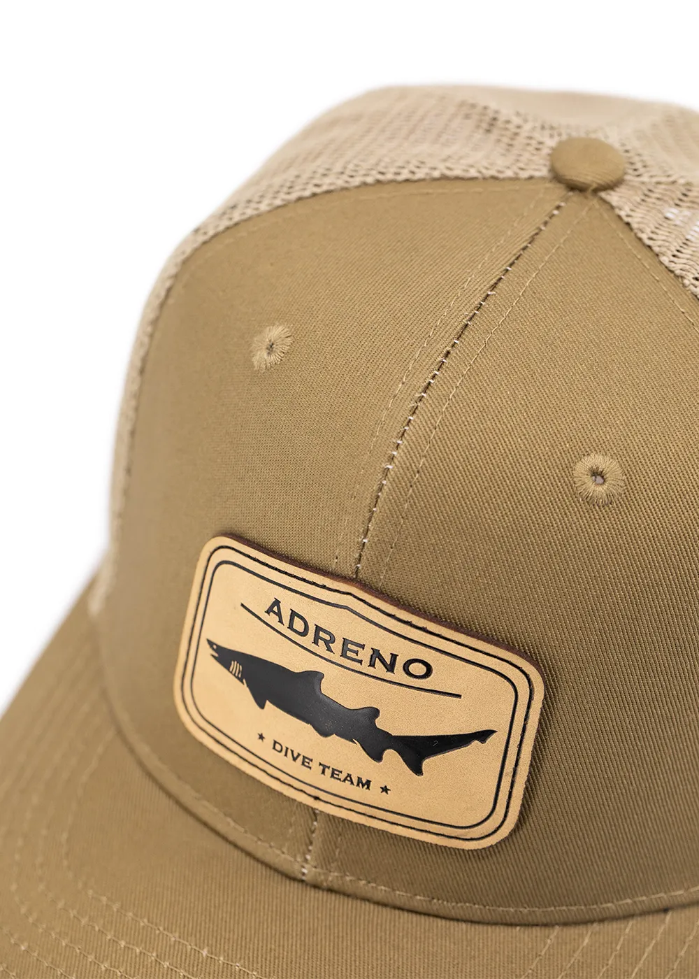 Adreno Surge Trucker Cap - Leather Shark Badge