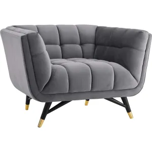 Adrianna Upholstered Velvet Armchair Gray