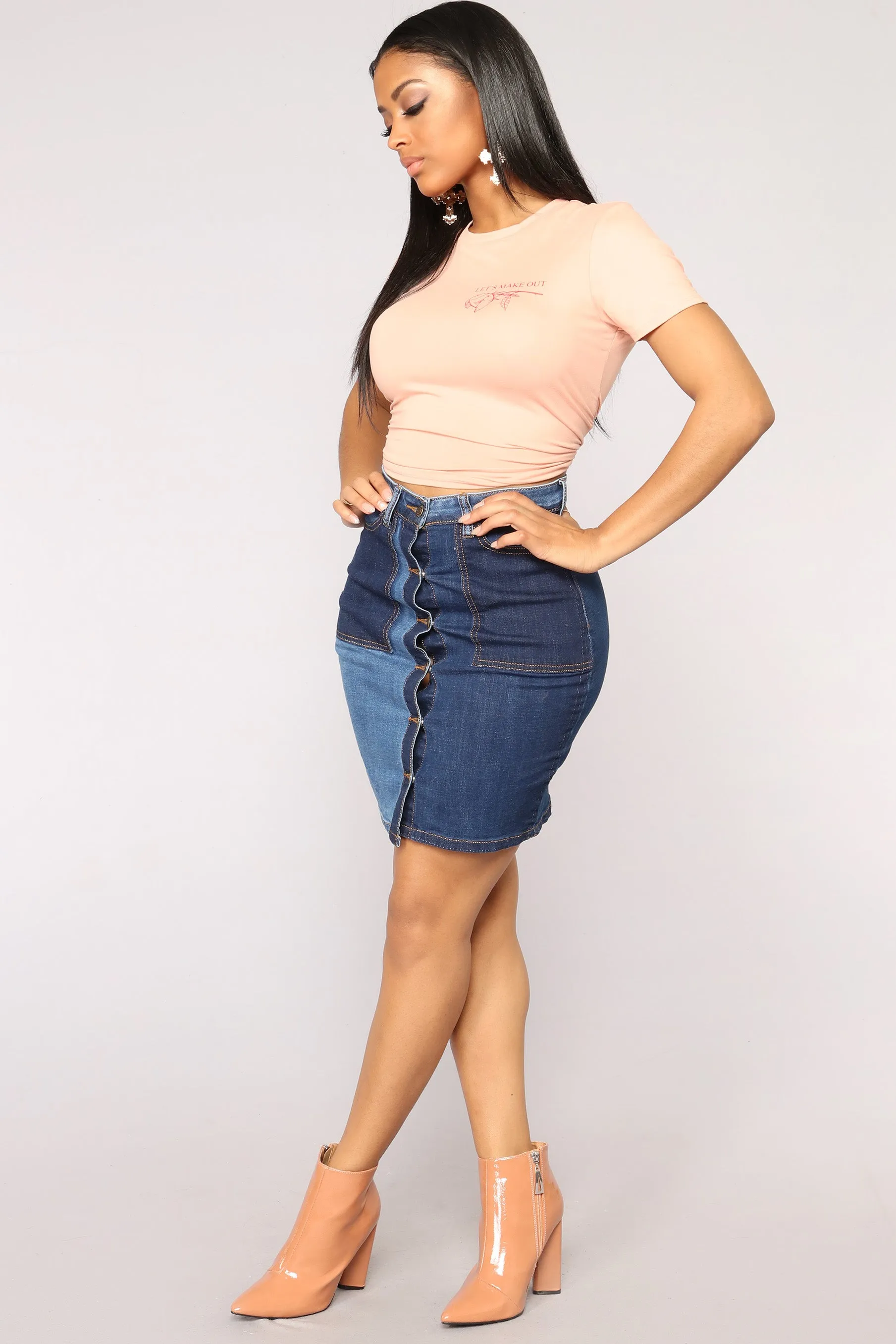 Adrienne Denim Skirt - Dark Wash