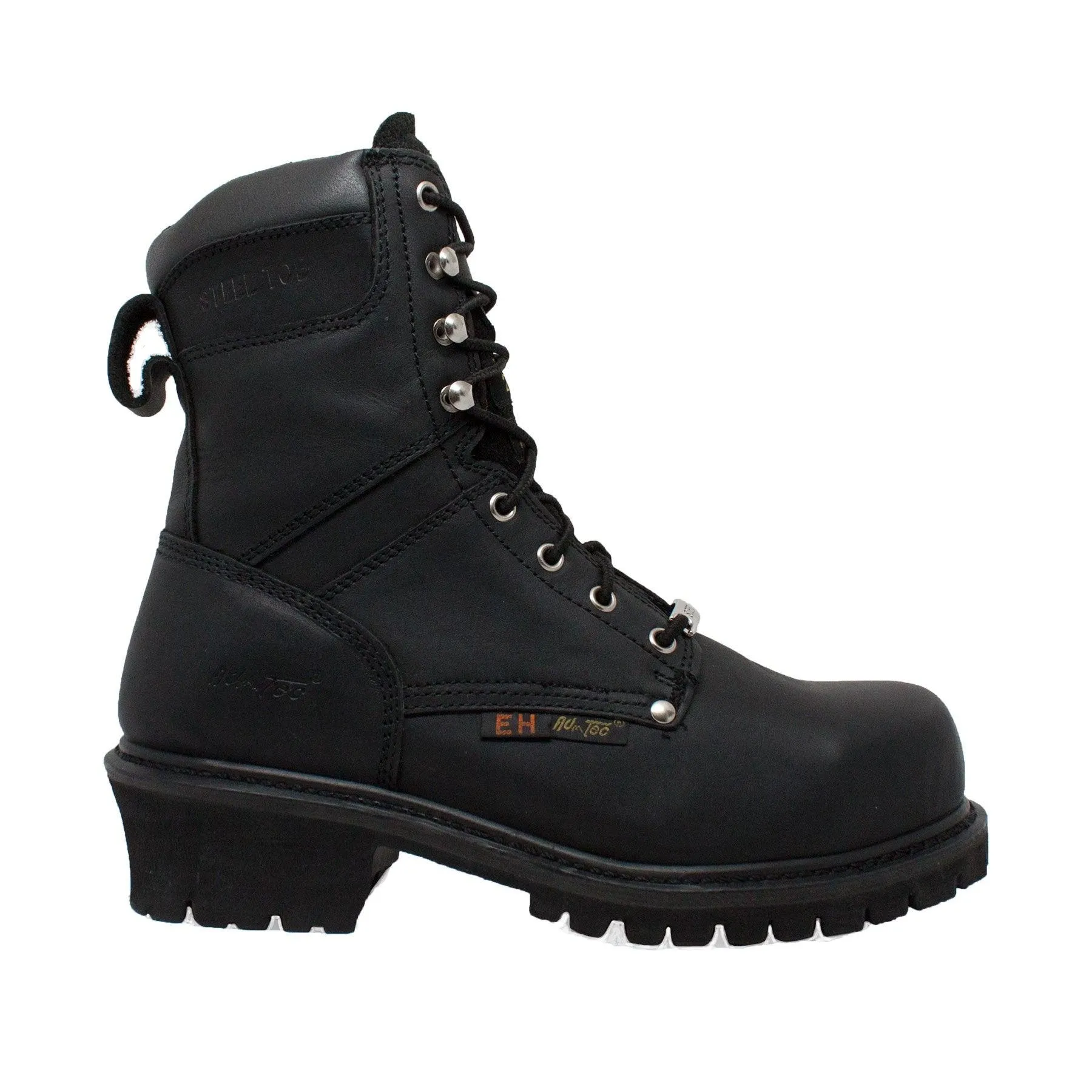 AdTec Men's 9" Steel Toe Super Logger Black