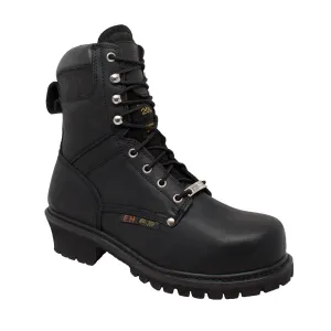 AdTec Men's 9" Steel Toe Super Logger Black