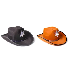 Adult Cowboy Sheriff Hat with Badge