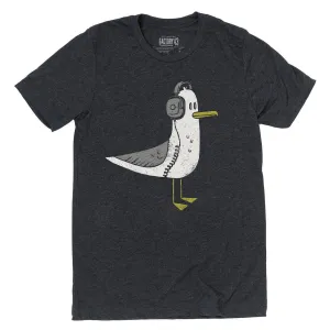 Adult Crew Neck - Seagull Tee Charcoal Gray Tee (XS - 2XL) by Factory 43