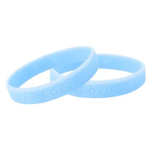 Adult Light Blue Silicone Bracelet Wristbands