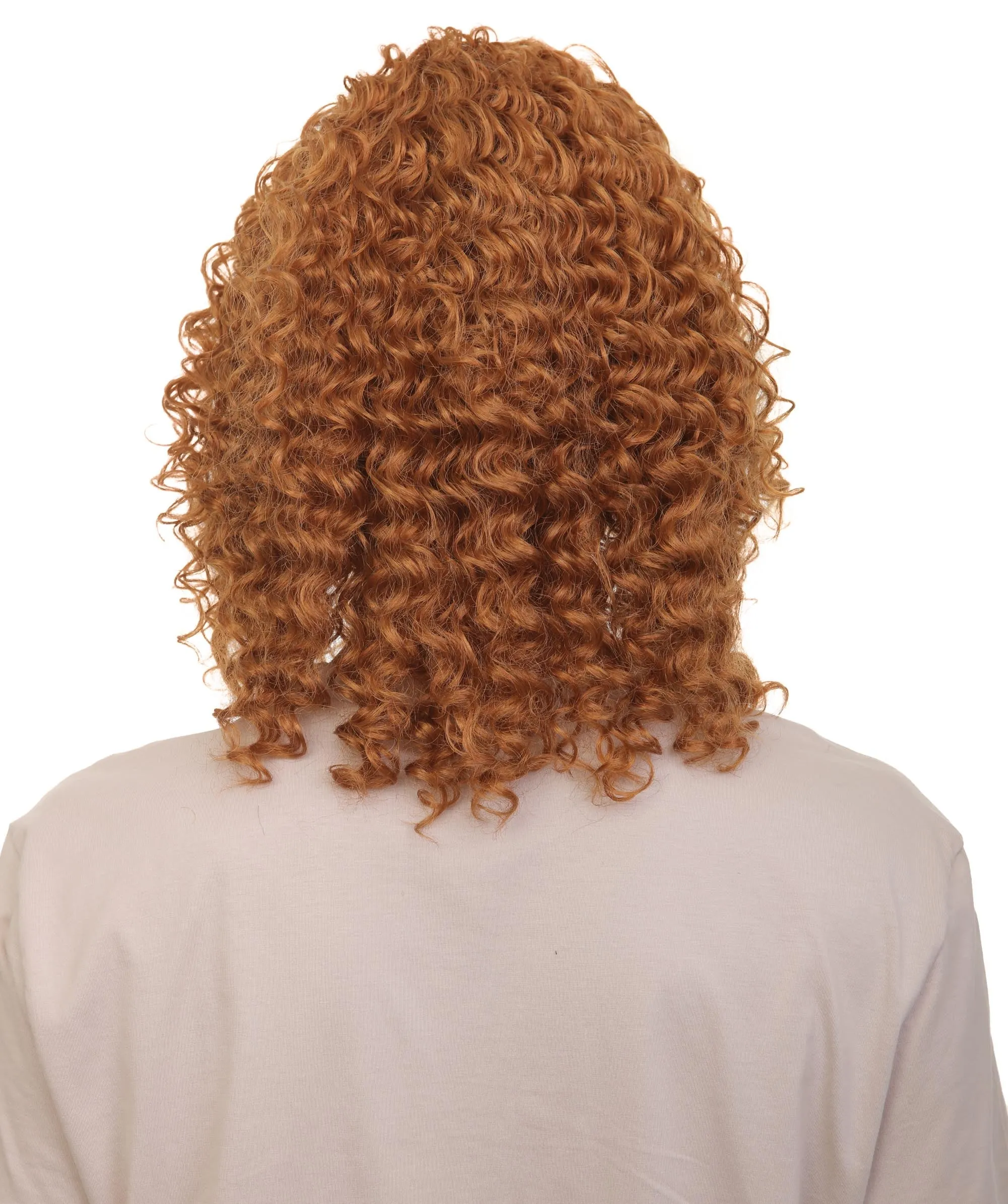 Adult Men's  American Actor Comedian Bright Red Curly Wig | Best for Halloween | Flame-retardant Synthetic Fiber