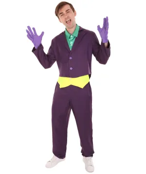 Adult Men's Deluxe Clown Purple Suit Costume | Multi color Halloween Costume