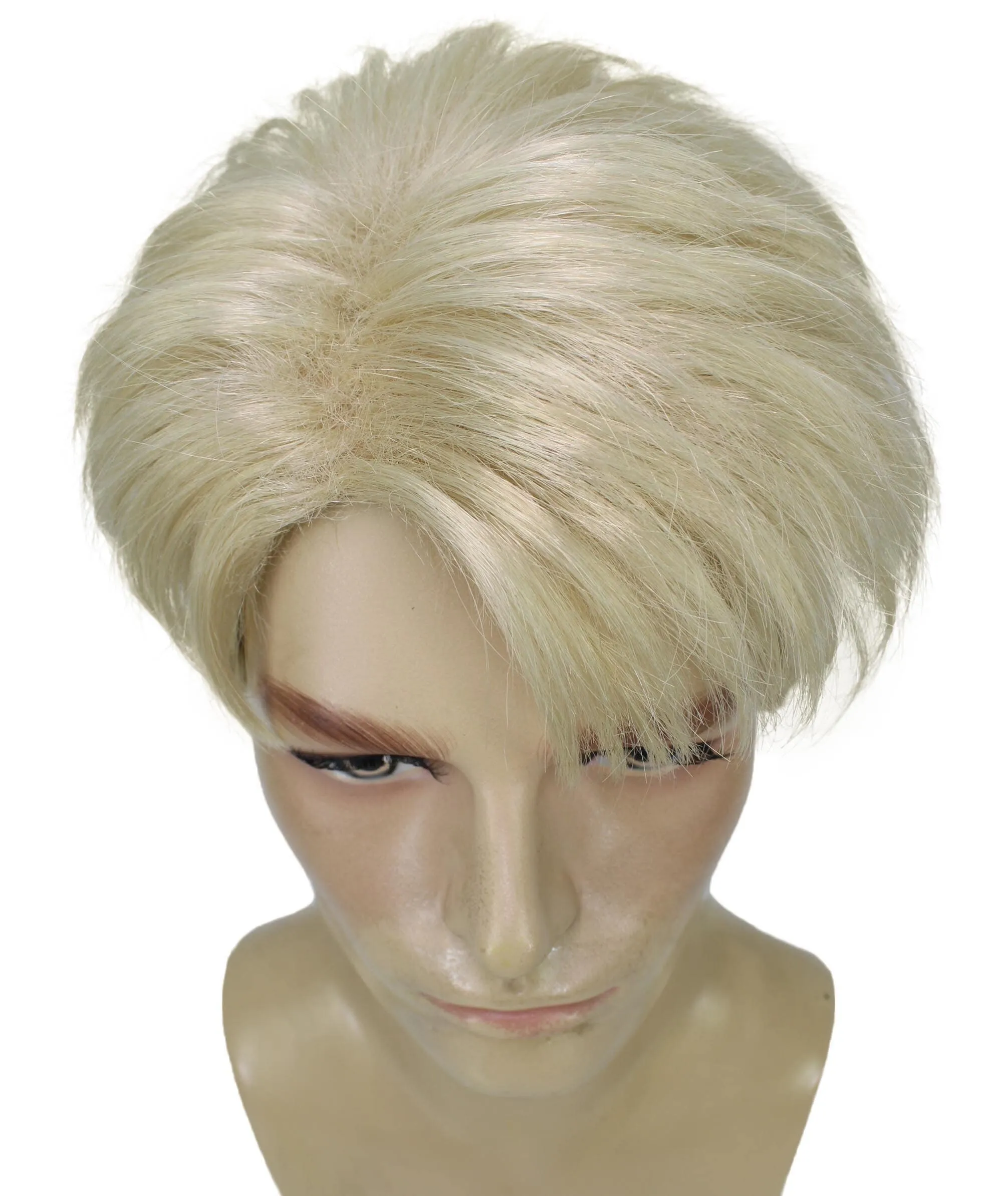 Adult Men’s Japanese Anime Series Master Spy Short Blonde Straight Wig | Best for Halloween | Flame-retardant Synthetic Fiber