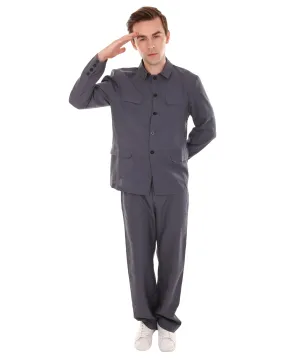 Adult Men's Korean Traditional Suit Costume | Grey Cosplay Costume