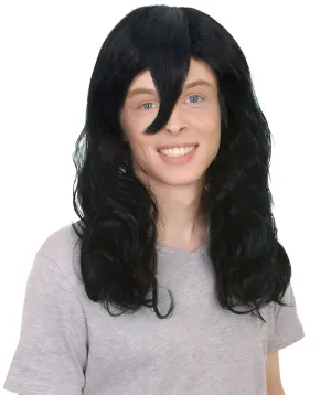 Adult Men's Medium Black Wig| Perfect for Halloween| Flame-retardant Synthetic Fiber