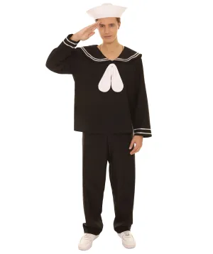 Adult Men's Navy Sailor Costume | Black Cosplay Costume