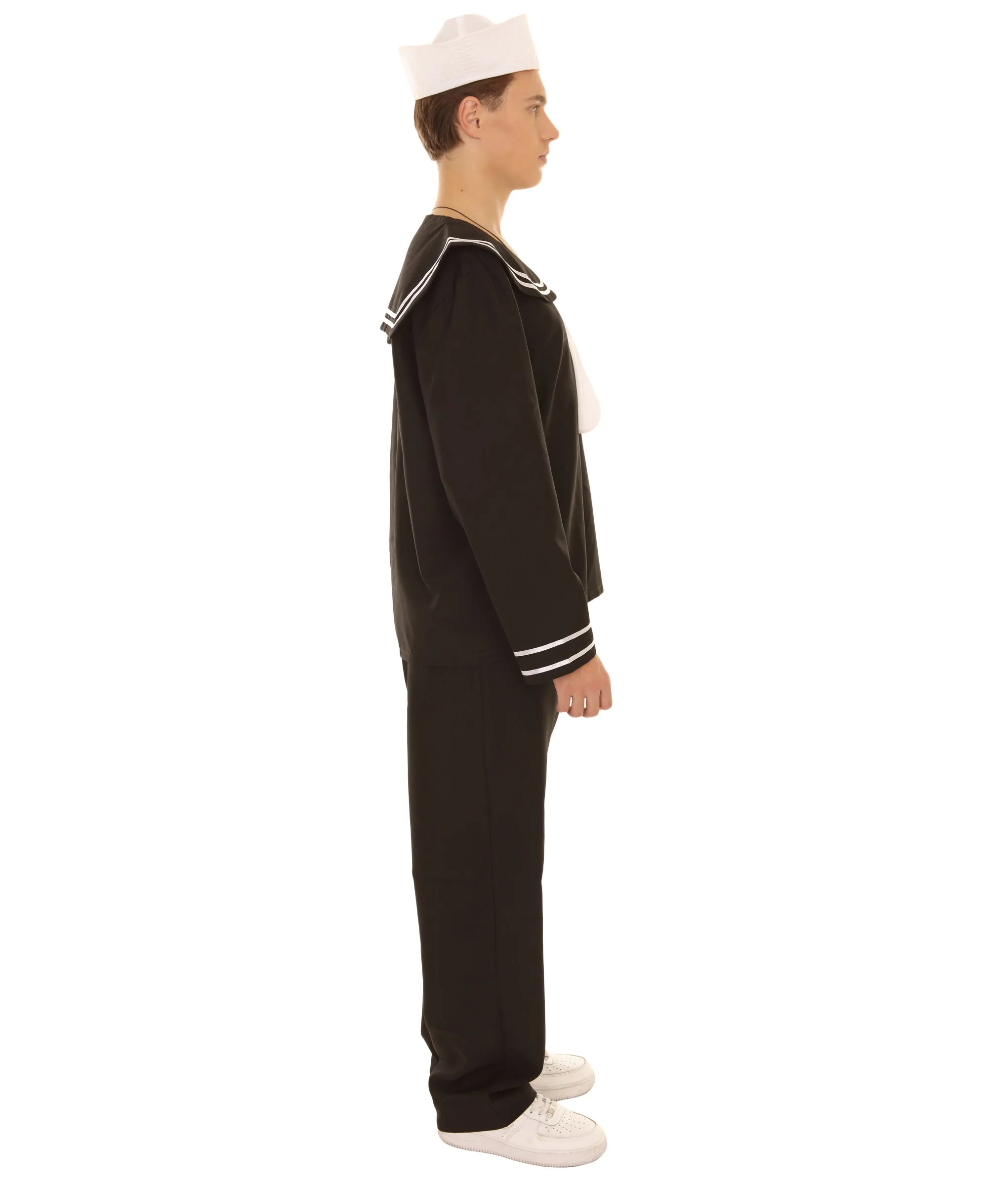 Adult Men's Navy Sailor Costume | Black Cosplay Costume