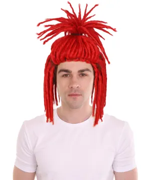 Adult Men's Red Dreadlock Wig| Perfect for Halloween| Flame-retardant Synthetic Fiber