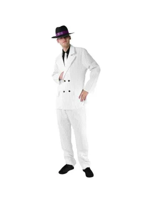 Adult Men's White Gangster Suit Costume