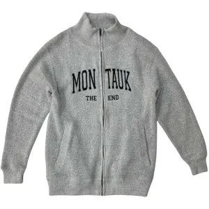 Adult Montauk The End Embroidered Nantucket Zip-up Cadet in Dark Heather