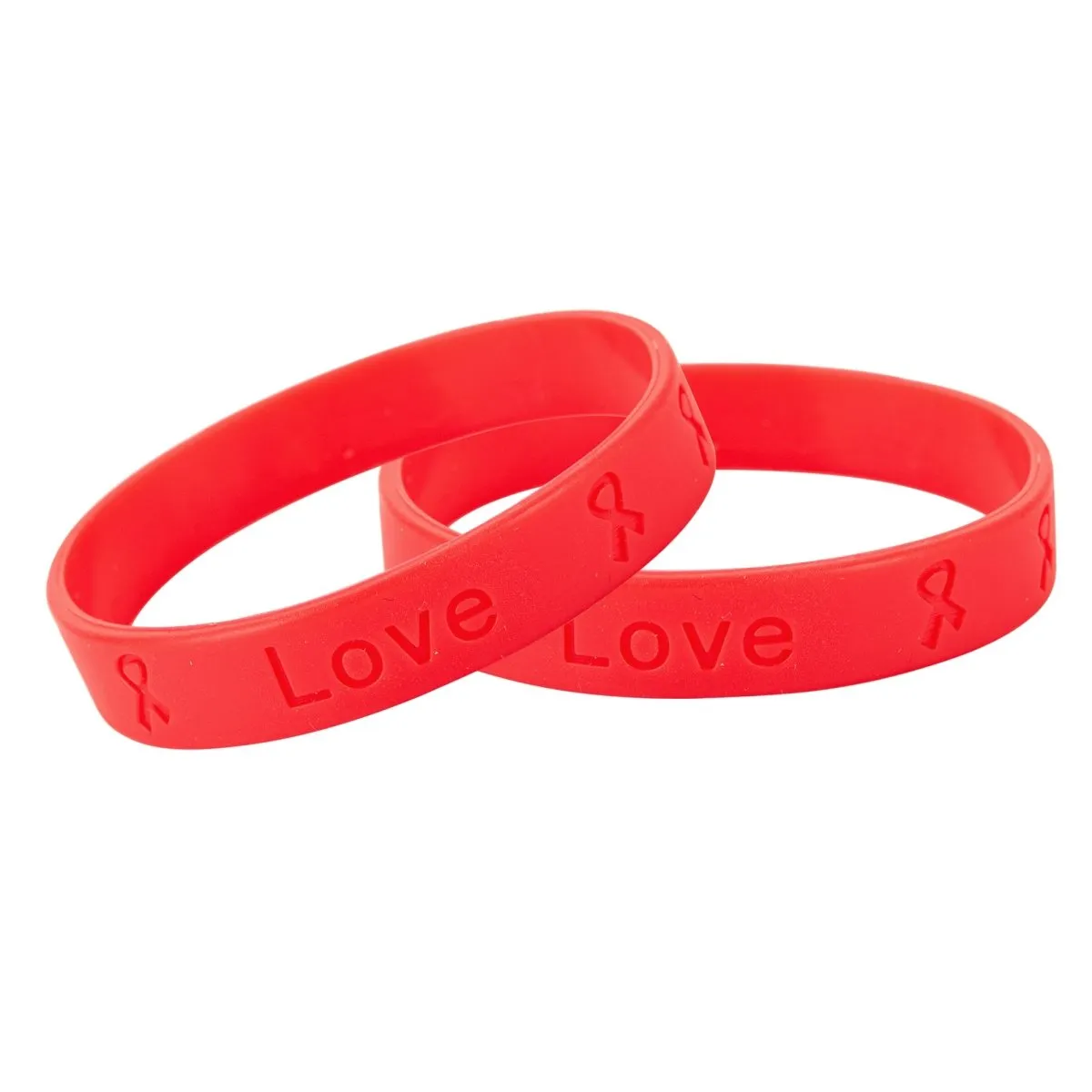 Adult Red Awareness Silicone Bracelet Wristbands