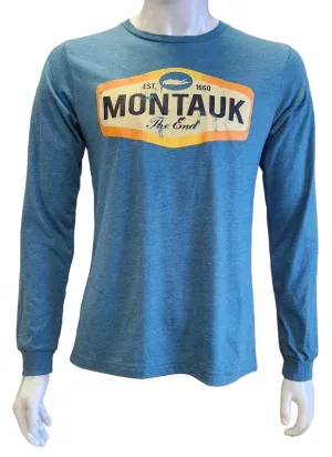 Adult Unisex Wild West Montauk The End 1660 Screen Printed Long Sleeve T-Shirt