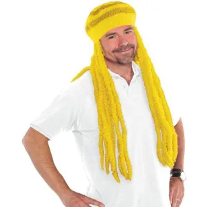 Adult Wig Dread Cap Yellow