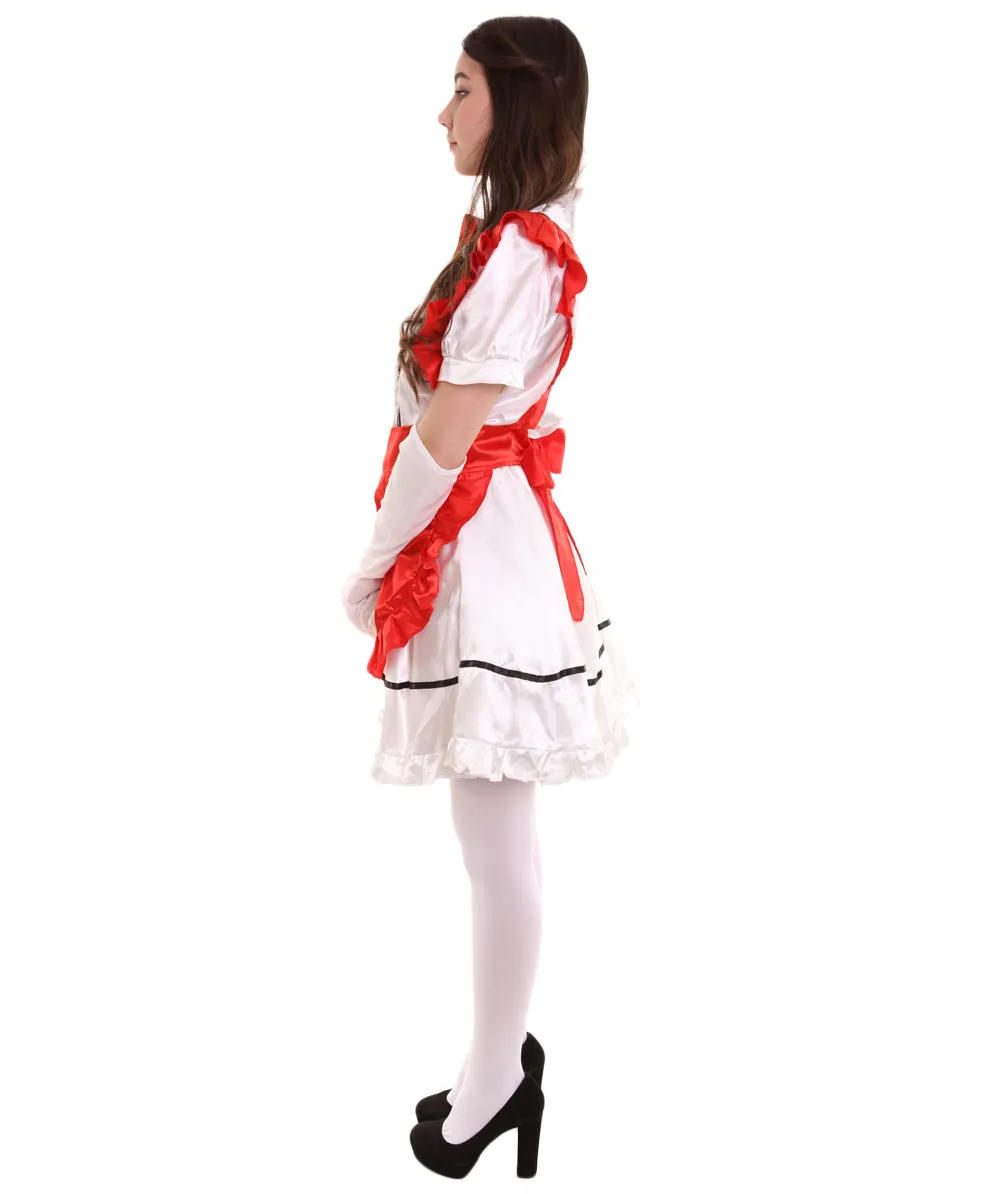 Adult Women's Anime Cosplay French Maid Fancy Uniform Costume | Red Cosplay Costume