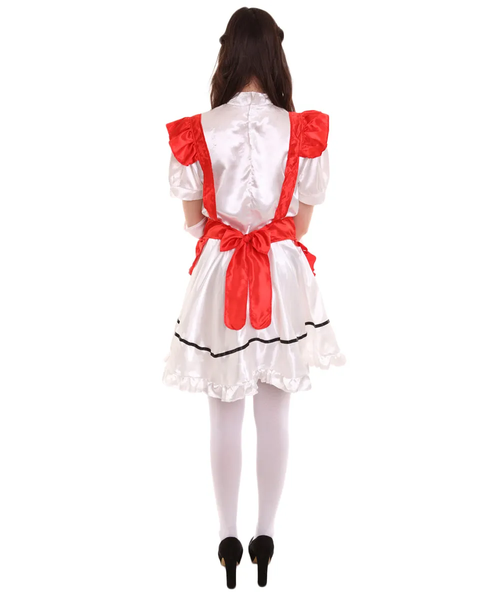 Adult Women's Anime Cosplay French Maid Fancy Uniform Costume | Red Cosplay Costume