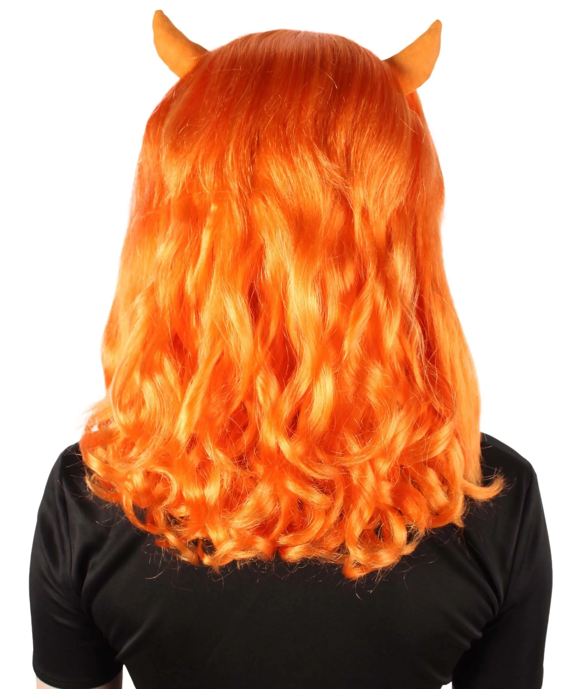 Adult Women's Anime Wavy Demon Wig with Horns | Multiple Color Options