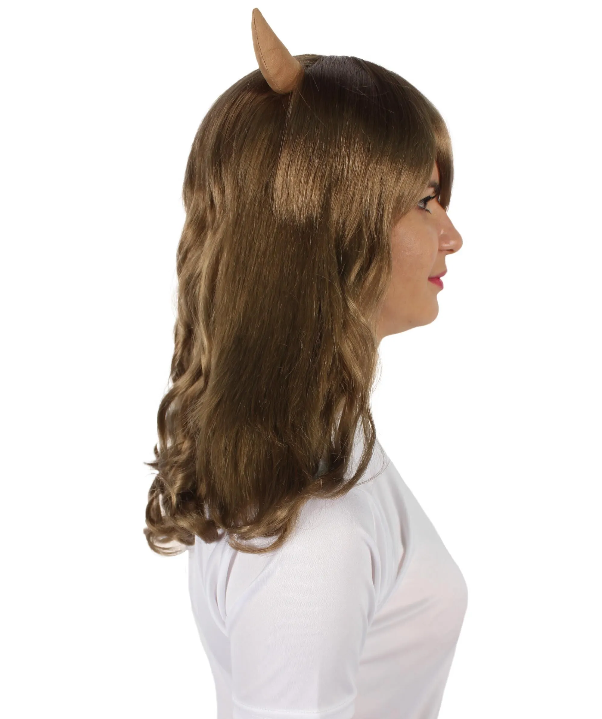 Adult Women's Anime Wavy Demon Wig with Horns | Multiple Color Options