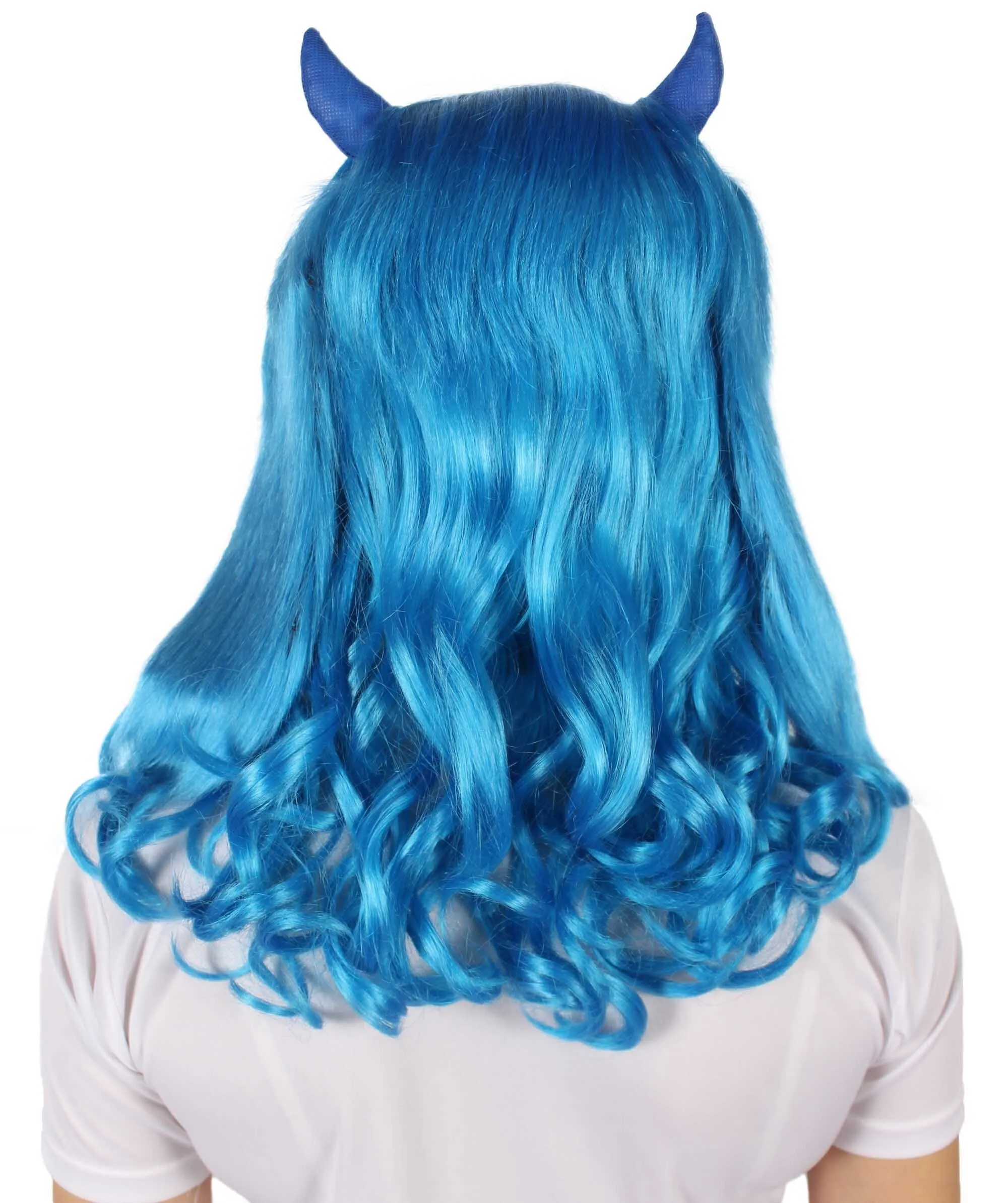 Adult Women's Anime Wavy Demon Wig with Horns | Multiple Color Options