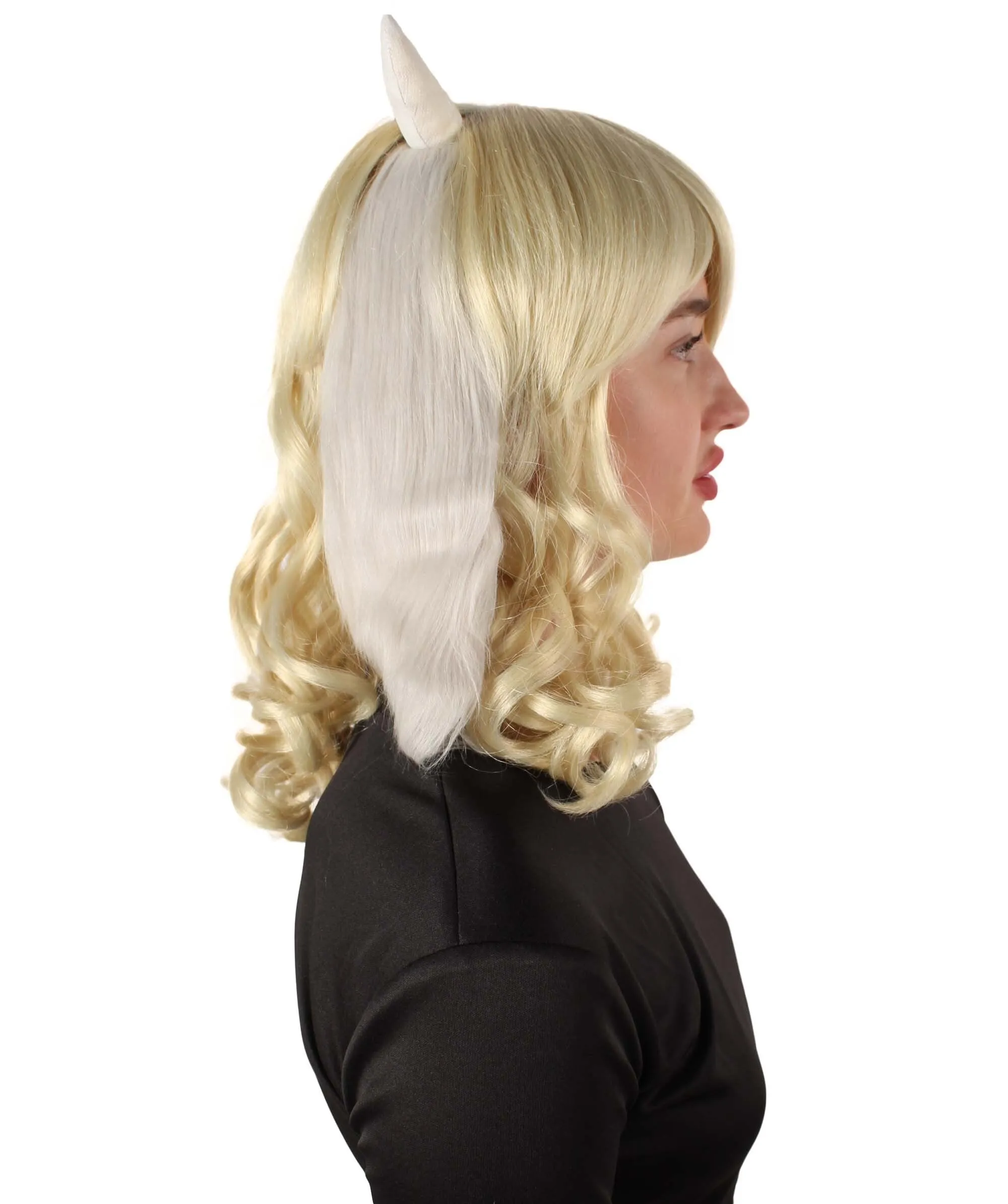 Adult Women's Anime Wavy Demon Wig with Horns | Multiple Color Options