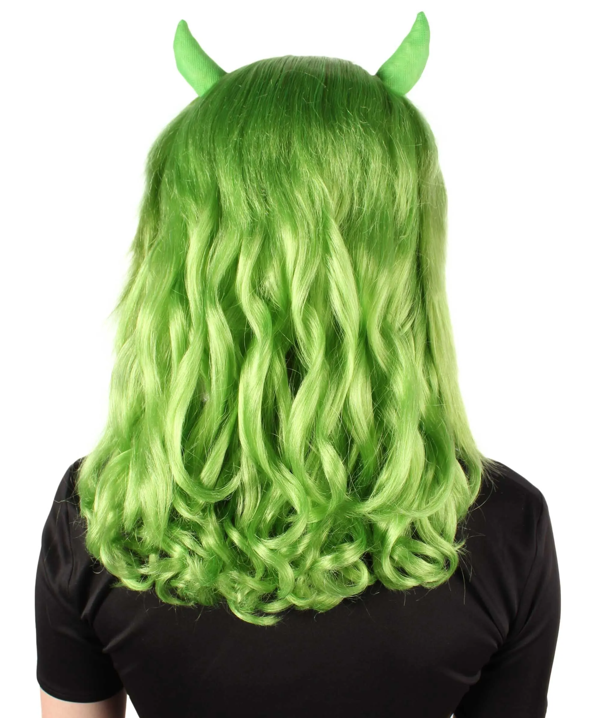 Adult Women's Anime Wavy Demon Wig with Horns | Multiple Color Options