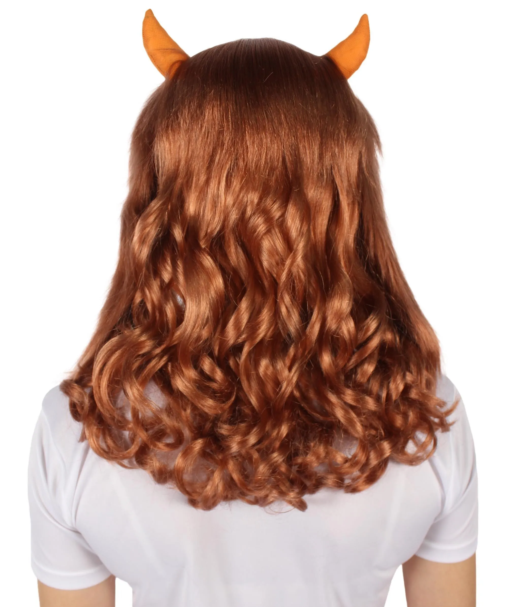 Adult Women's Anime Wavy Demon Wig with Horns | Multiple Color Options