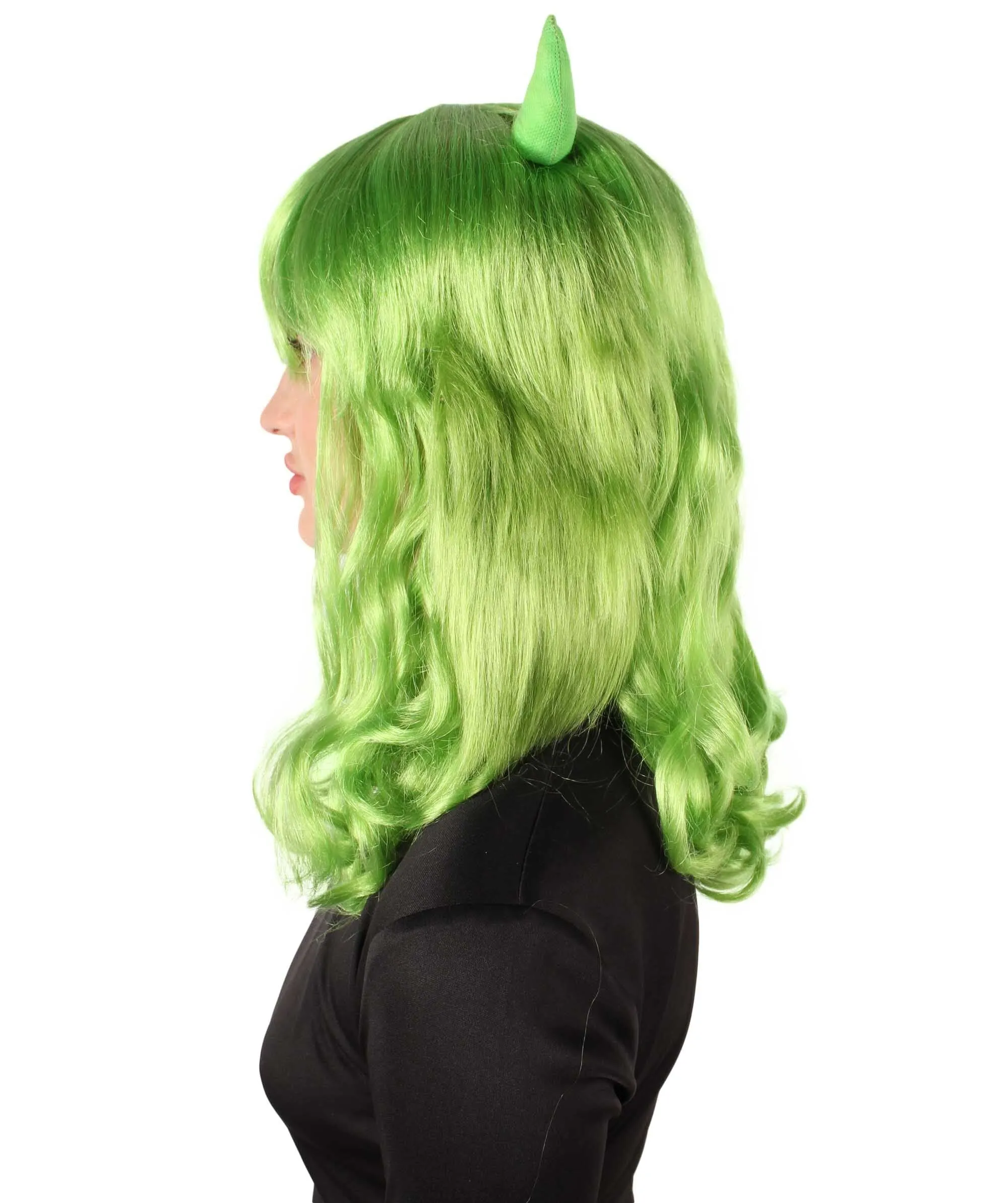 Adult Women's Anime Wavy Demon Wig with Horns | Multiple Color Options