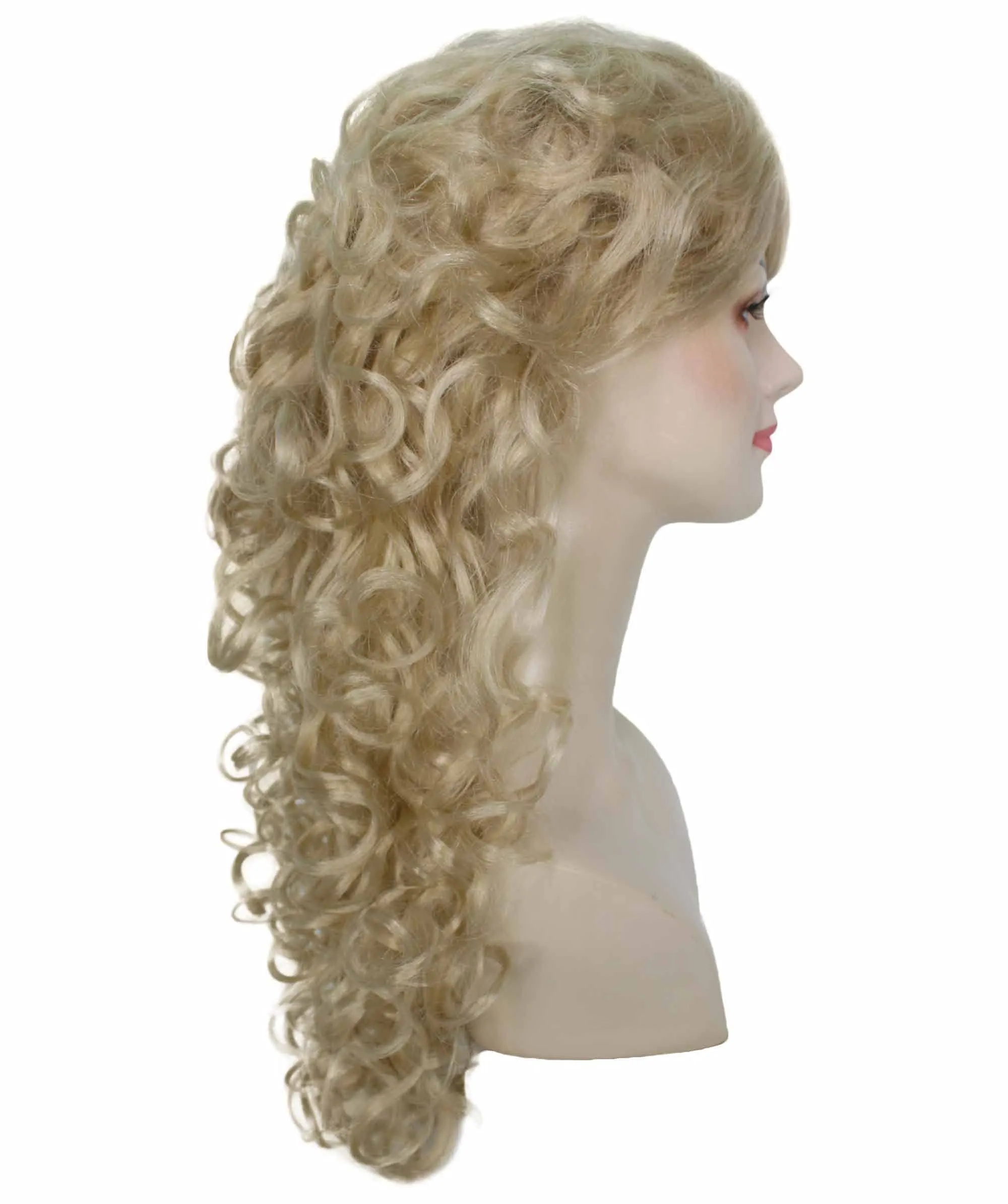 Adult Women's Blonde Color Curly Medium Length Trendy Wig