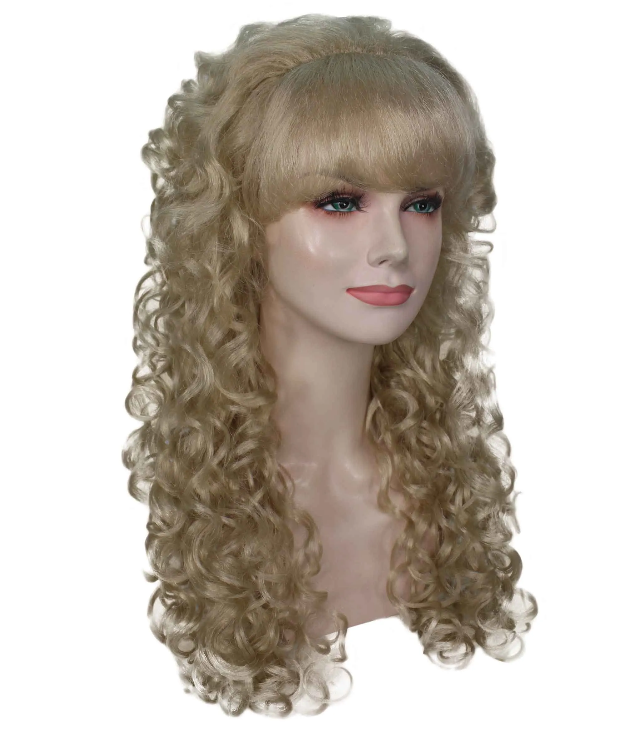 Adult Women's Blonde Color Curly Medium Length Trendy Wig