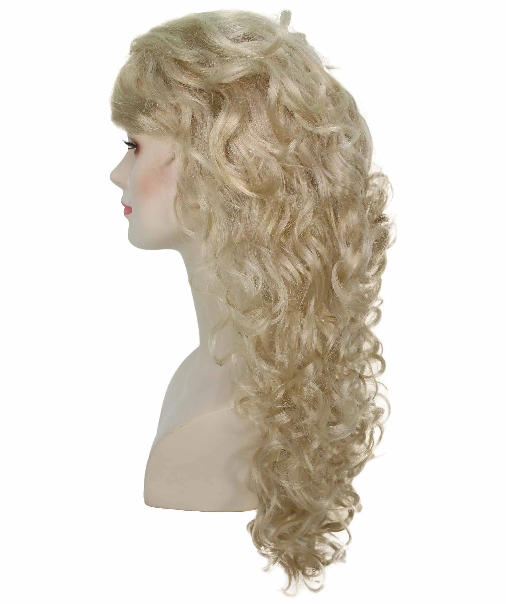 Adult Women's Blonde Color Curly Medium Length Trendy Wig