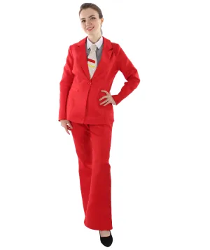 Adult Women's Deluxe Pop Star disco Party Suit Costume | Red Cosplay Costume