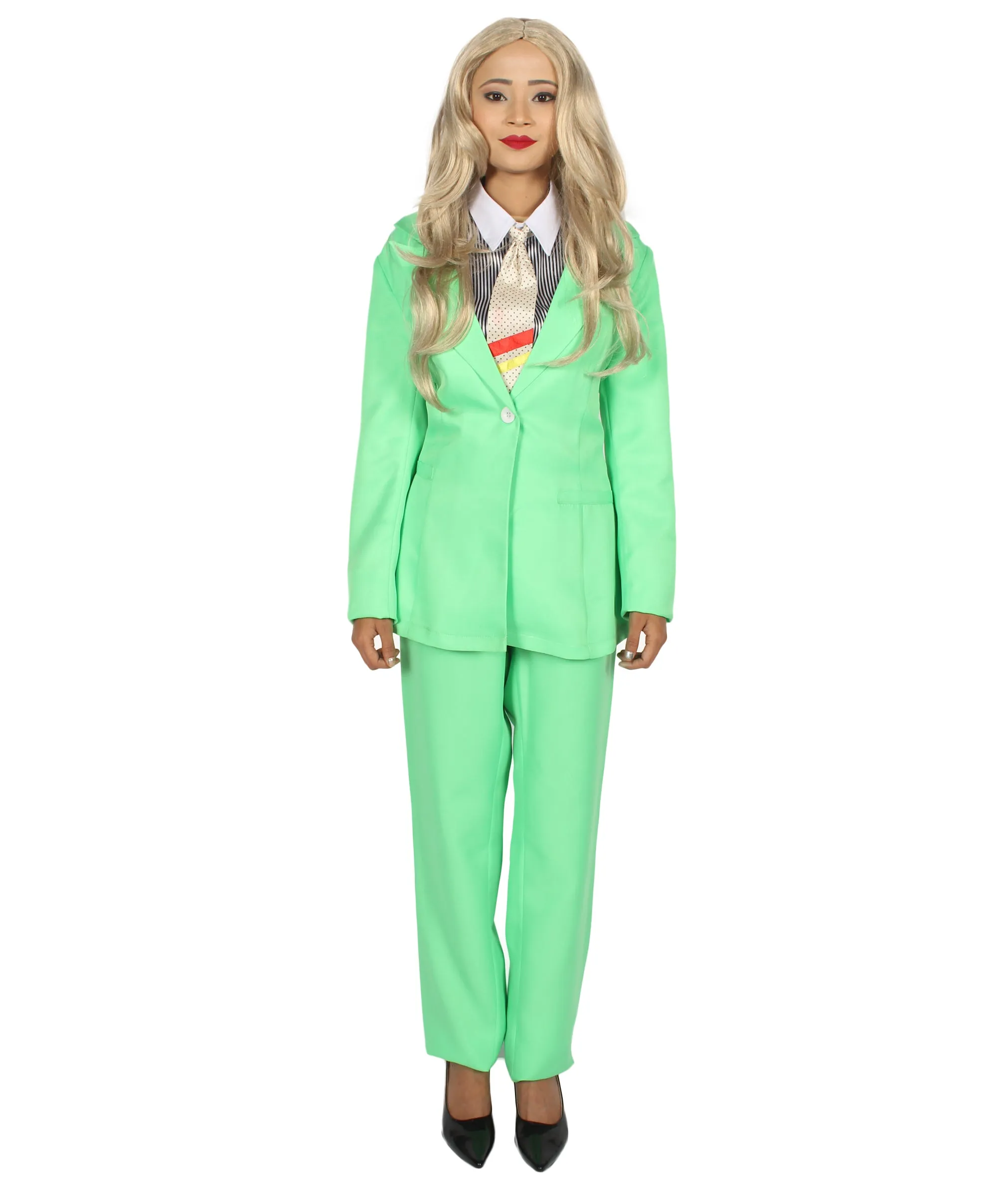 Adult Women's EXCLUSIVE! Deluxe  Singer Party Suit Costume | Lt. Green Cosplay Costume