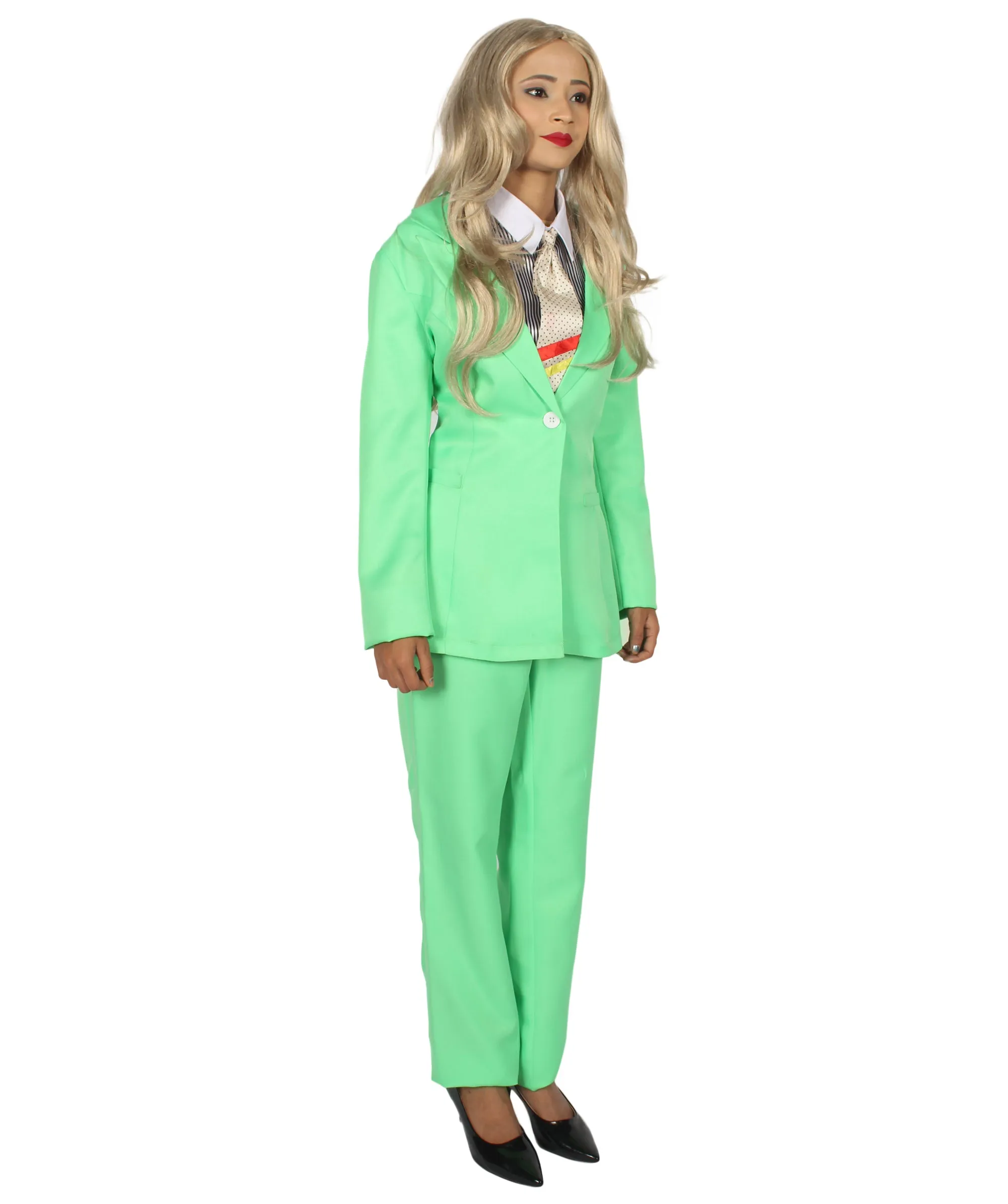 Adult Women's EXCLUSIVE! Deluxe  Singer Party Suit Costume | Lt. Green Cosplay Costume