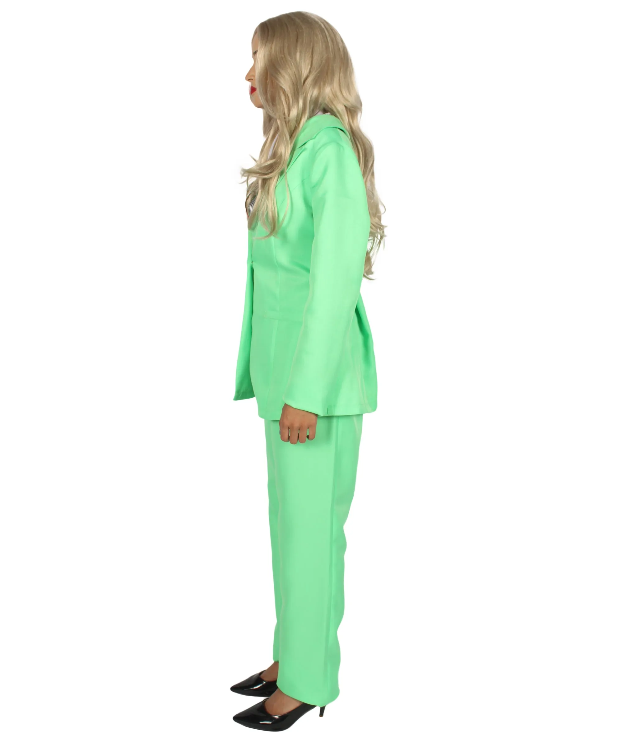 Adult Women's EXCLUSIVE! Deluxe  Singer Party Suit Costume | Lt. Green Cosplay Costume