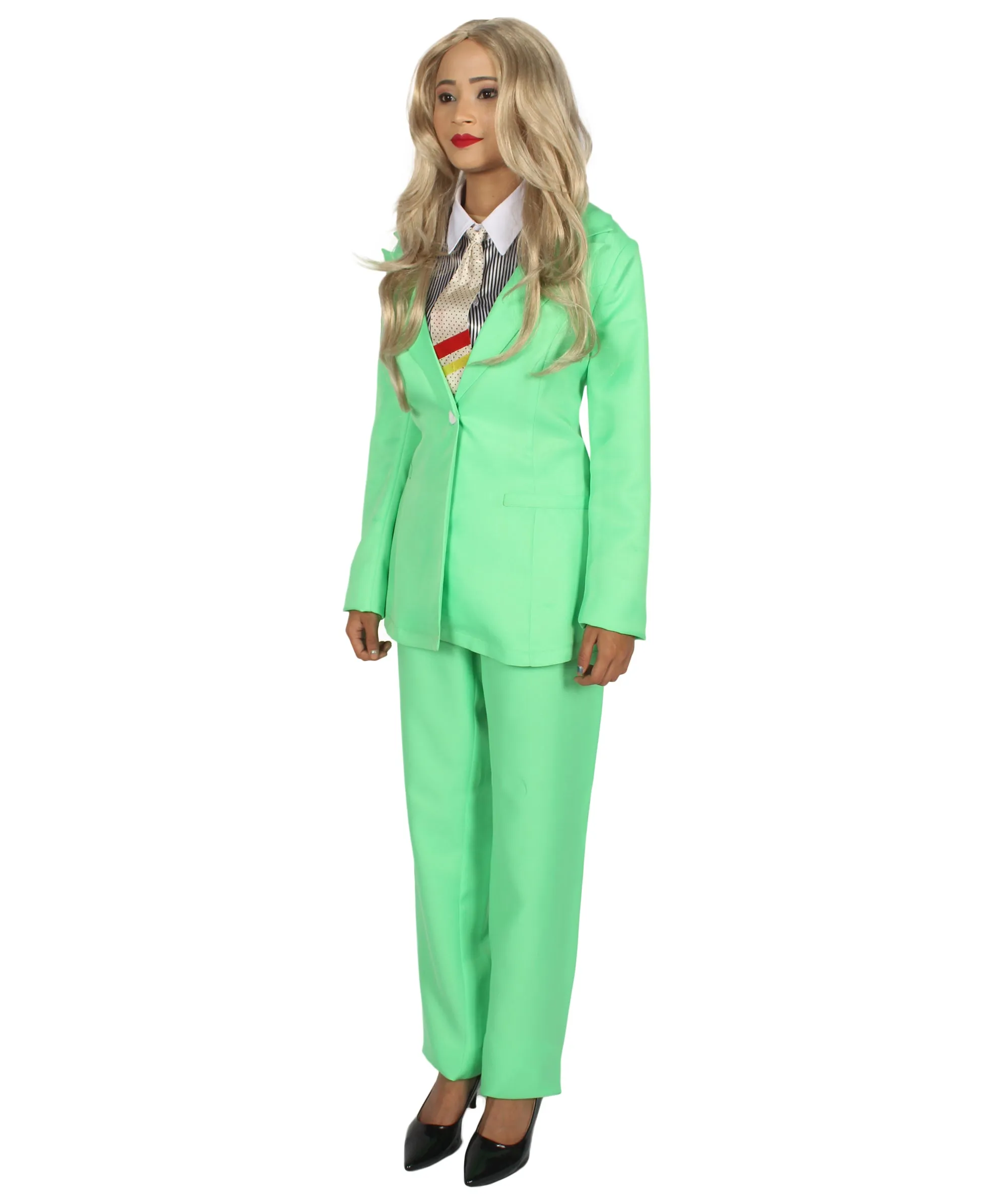 Adult Women's EXCLUSIVE! Deluxe  Singer Party Suit Costume | Lt. Green Cosplay Costume