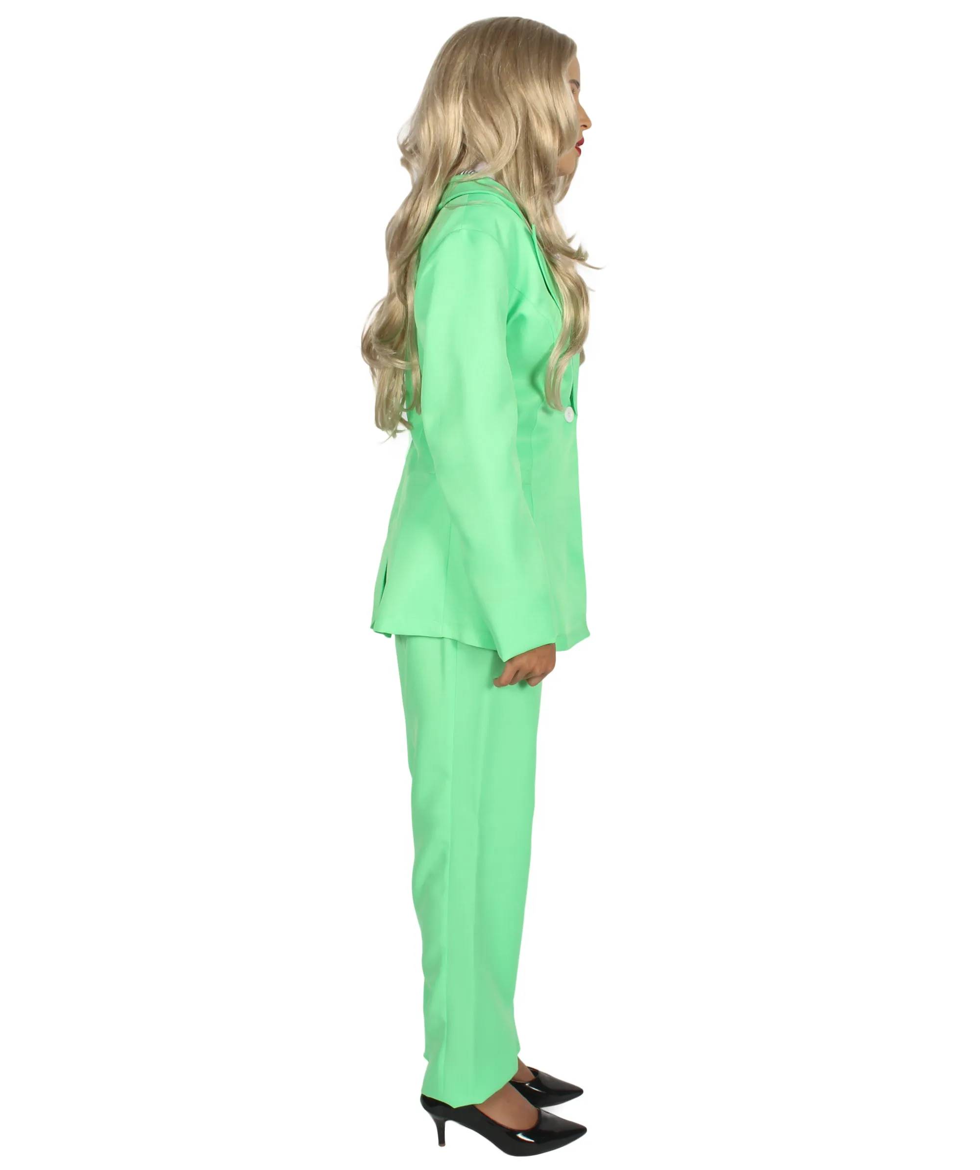 Adult Women's EXCLUSIVE! Deluxe  Singer Party Suit Costume | Lt. Green Cosplay Costume