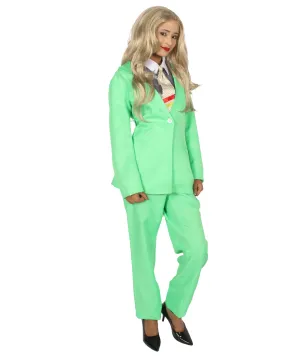 Adult Women's EXCLUSIVE! Deluxe  Singer Party Suit Costume | Lt. Green Cosplay Costume