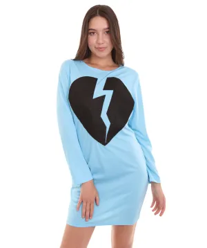 Adult Women's My Heart Is Broken Costume | Lt. Blue Cosplay Costume