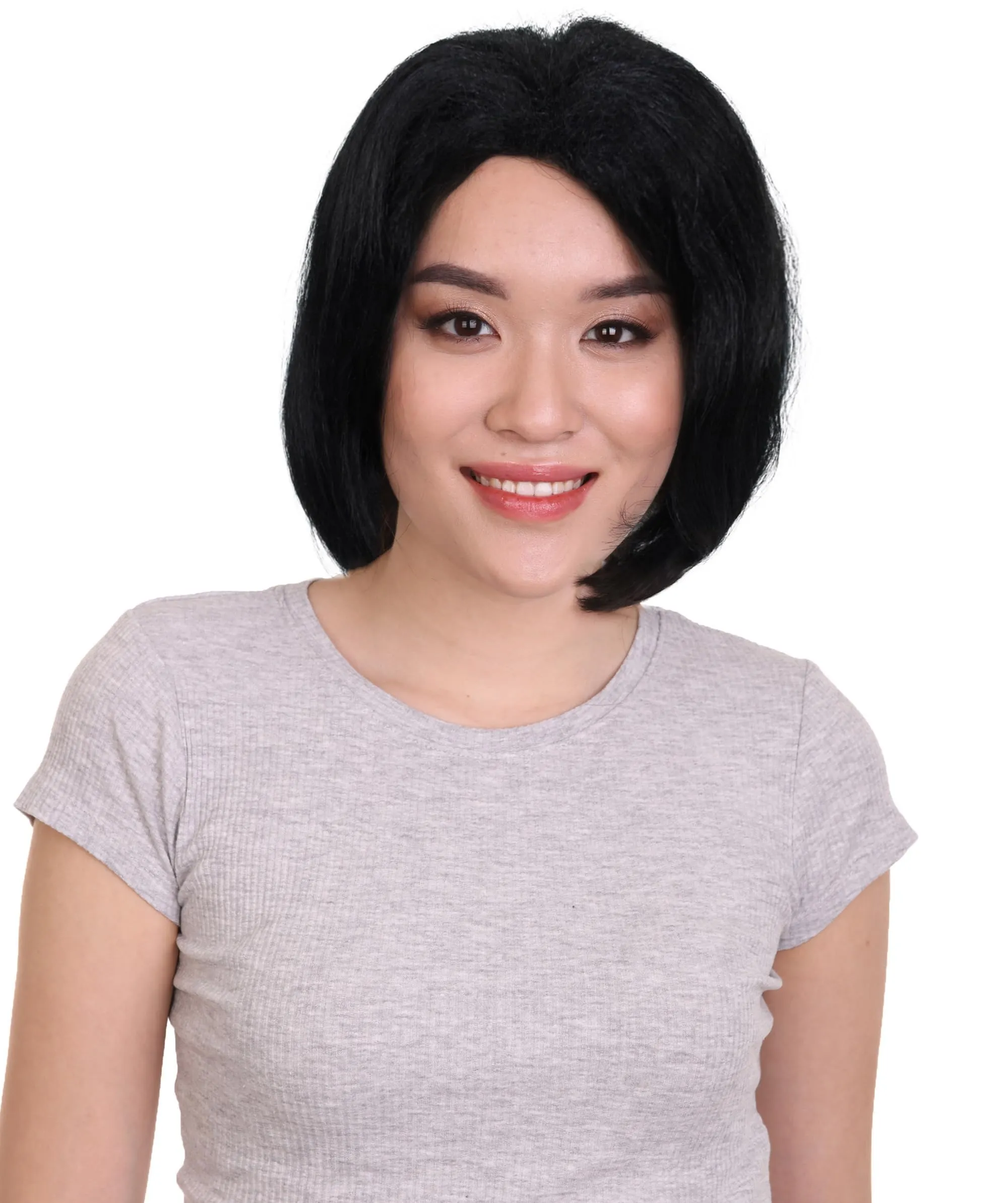 Adult Women's Straight Short Bob Black Wig | Perfect for Cosplay | Flame-retardant Synthetic Fiber