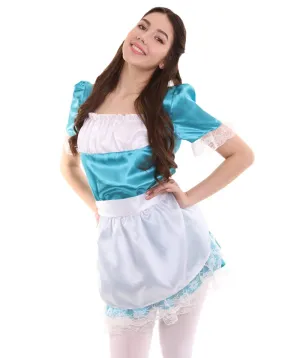 Adult Women's Traditional Maid  Uniform Costume | Aqua Blue Cosplay Costume