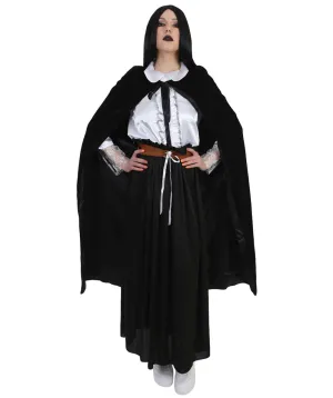 Adult Women's Witch Costume with Hat Costume | Black Halloween Costume