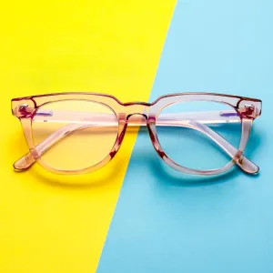 Adults Blue Light Blocking Computer Reading Gaming Glasses-Pink Crystal